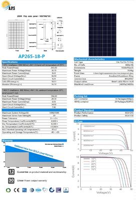 30V Polycrystalline 60 Cell Poly260W,265W, 270W,275W,280W,285W,290W,295W,300W,305W,310W solar panel photovoltaic module
