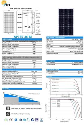 Solar Kit,Monocrystalline Module 36V 72 Cell,Mono 365W,370W,375W,380W  Solar Photovoltaic Module, Solar Power Station