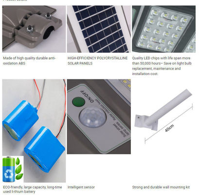 High Brightness And Long Working Time  IP65 Waterproof  All In One Solar Street Lamp 20W40W 60W CE RoHS