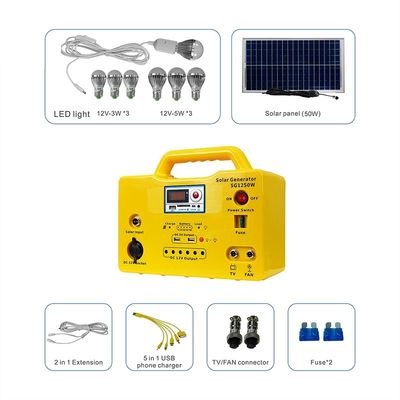 High Efficiency 50W DC Portable Solar Lighting System Solar Power Generator Station With MP3 And Radio SG1250