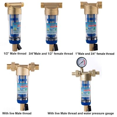 Polyphosphate Filter,Automatic Water Purifier, House Water Filter Systems, Transparent Bottle Pre-Filter With Gauge
