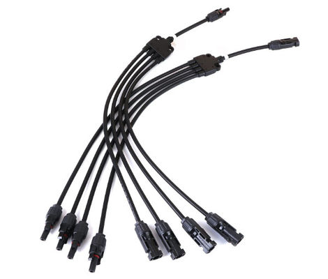 MC4 Panel Cable Connectors Y Type 4 in 1, Extension Cable Pair Solar Plug Socket,Fuse Connector,Diode Connector