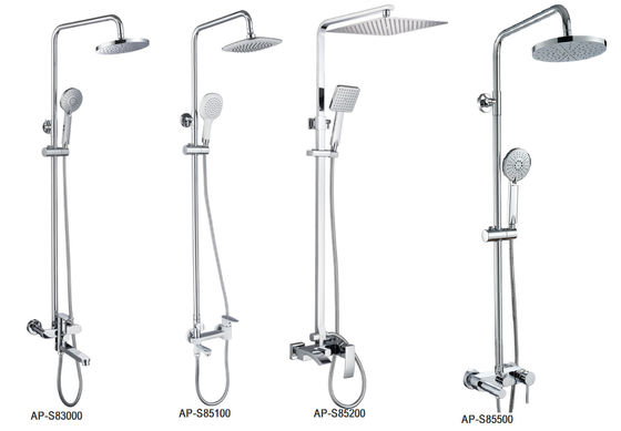 Double/Single Handle Shower Set With SUS304 Sliding Bar, Brass Faucet ,ABS Hand Shower, ABS Shower Head